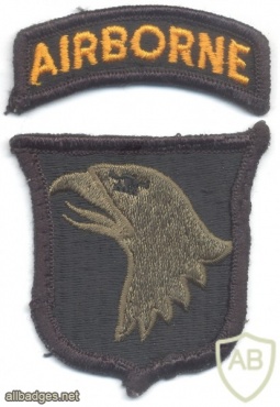 US Army 101st Airborne Division patch, subdued img45457