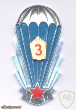CZECHOSLOVAKIA People's Army 3rd Class Paratrooper badge, light metal, 1980s img45767