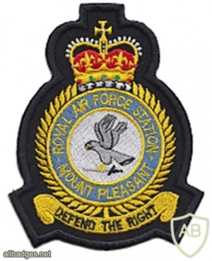 Royal Air Force Station Mount Pleasant blazer badge, Queen's crown img45862