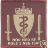 NATO - Norwegian National Support Group Role 1 Medical Reaction Force sleeve patch, desert