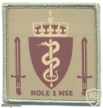 NATO - Norwegian National Support Element Role 1 Medical Facility sleeve patch, desert img47562