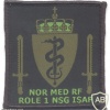 NATO - ISAF - Norwegian National Support Group Role 1 Medical Reaction Force sleeve patch, subdued img47566