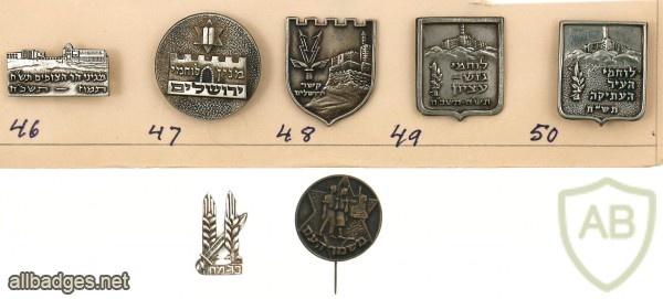 Seven Pins – "Mishmar HaAm"in Jerusalem / Pins Commemorating Forces and Battle- Fields in the area of Jerusalem during the Independence War img47983