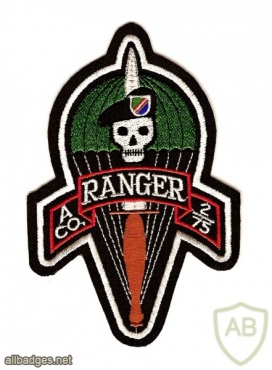 75th Ranger Regiment 2nd Battalion A Company patch img48415