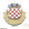 CROATIA National Police hat badge, Officer (gold), larger shield, enamelled crown