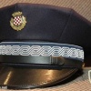 CROATIA National Police hat badge, Officer (gold), larger shield, non-enamelled crown img49078