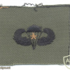 US Army Basic Parachutist wings with 1 Combat jump star, embroidered, black on olive green