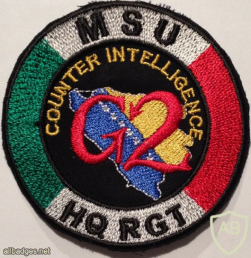 Italy - Military - KFOR MSU Head Quarters Counterintelligence G2 Patch img58701
