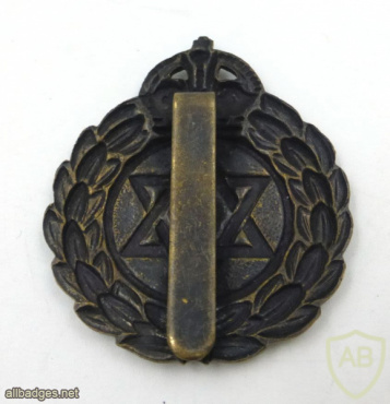 Royal Army Chaplains Department Jewish Chaplains Officers cap badge, WWII, King's crown img61862