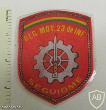 BOLIVIAN ARMY REG. MOT. 23 de INF. PATCH img63981